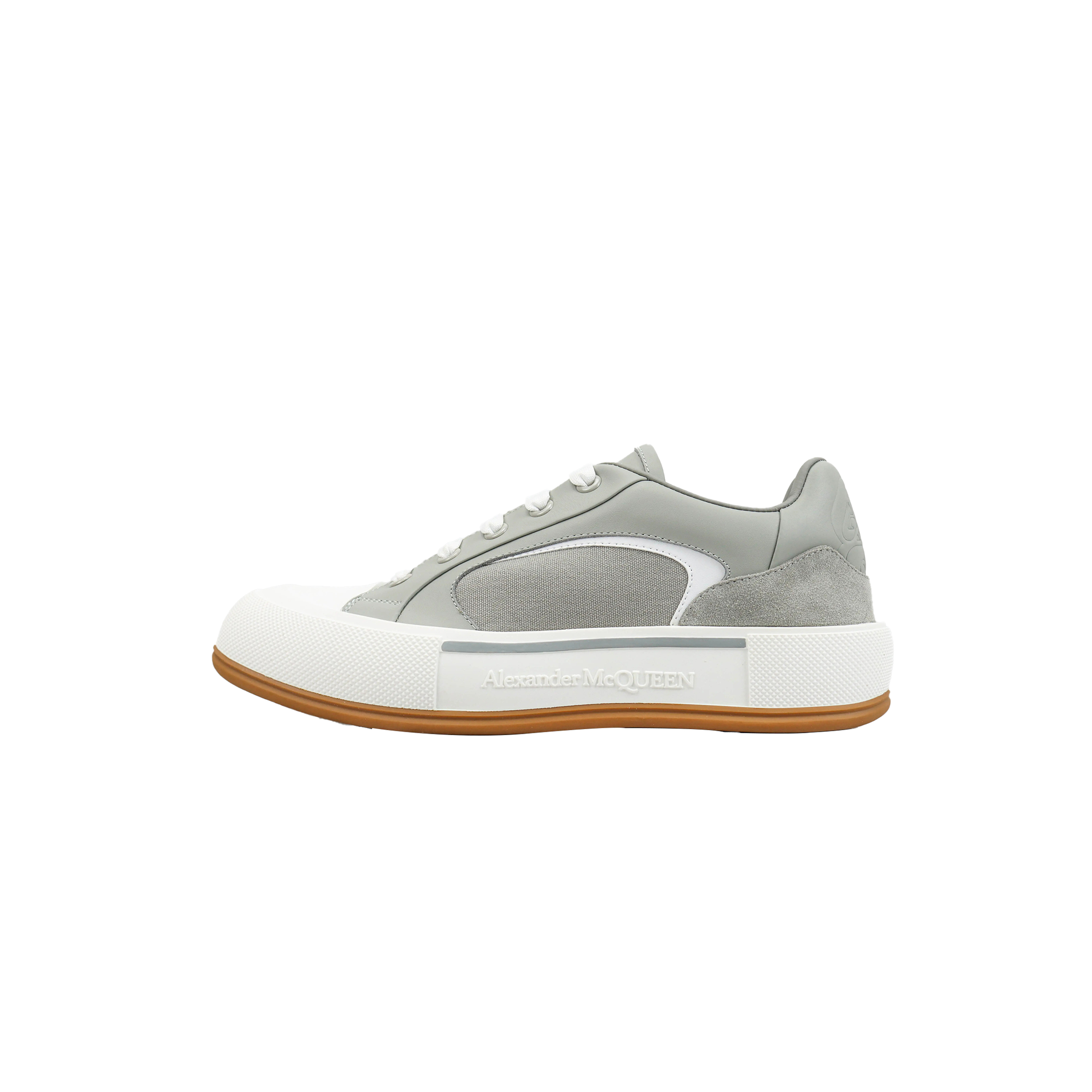 Ale*d*r m*q*en leather and canvas low top trainers 758982wia257028